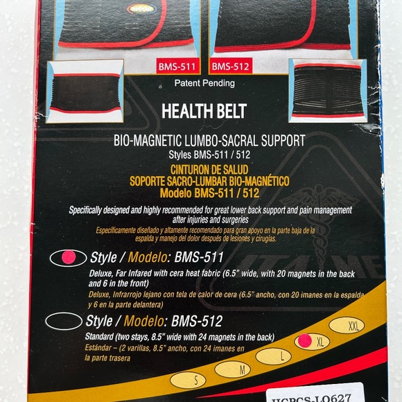 Maxar Bio-Magnetic Back Brace for Lower Back Pain Style BMS-511 Size XL - Picture 4 of 16